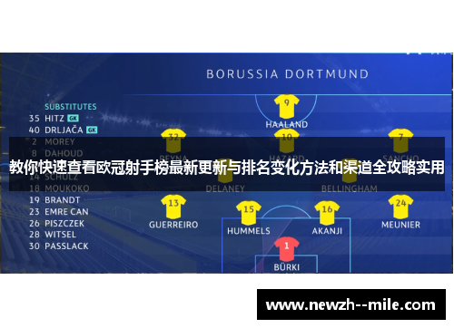 教你快速查看欧冠射手榜最新更新与排名变化方法和渠道全攻略实用